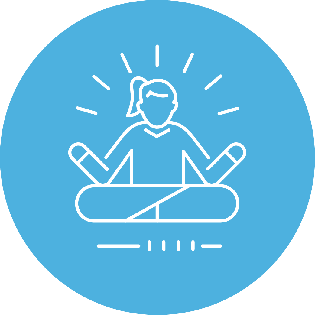Icon einer Person auf einer Hantelbank als Symbol für Sportangebote und die Förderung von Bewegung und Fitness.